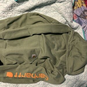 Carhartt Olive Green Hoodie with Kangaroo Pocket